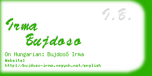 irma bujdoso business card