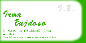 irma bujdoso business card